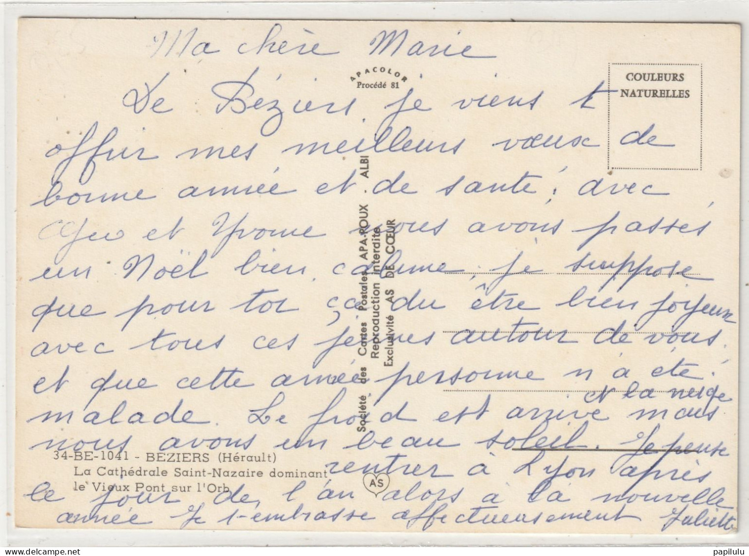 47 DEPT 34 : édit. Apa Poux : Béziers La Cathédrale Saint Nazaire Dominant Le Vieux Pont Sur L'Orb - Beziers