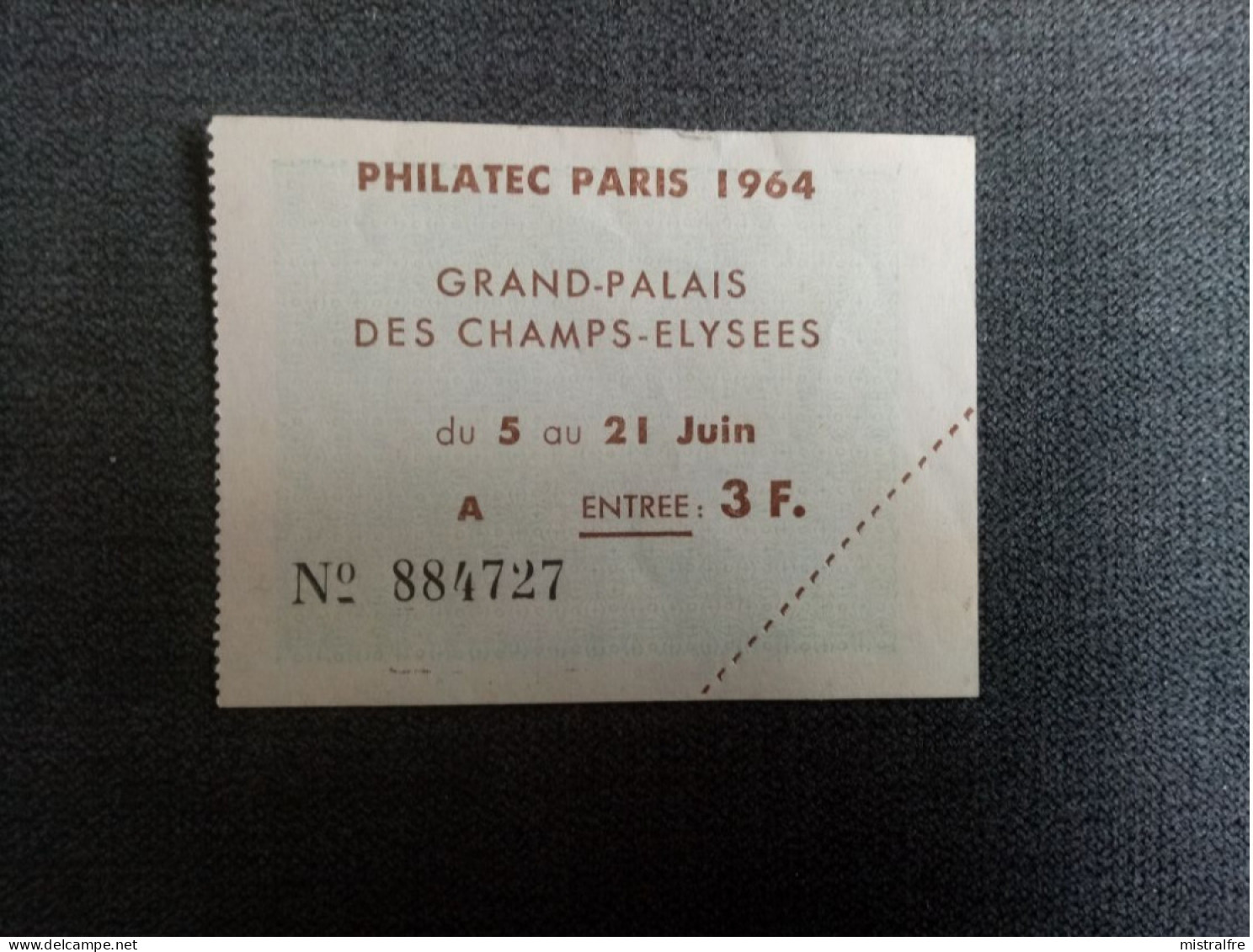 FRANCE. 1964. PHILATEC  PARIS. 1/2 Bloc N° 6 .Oblitération 1ér Jour. Avec Vignette D'entrée.. Côte YT 2023 : 105,00 € - Gebraucht