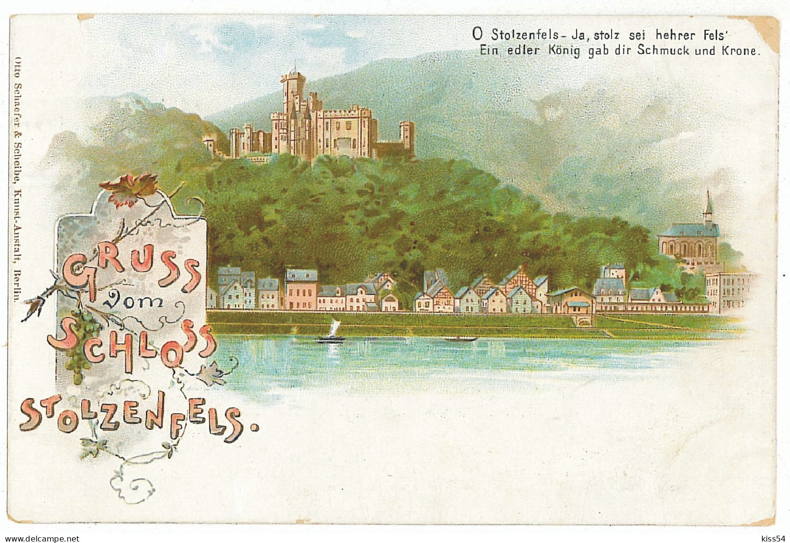 GER 07 - 5700 RHEIN, STOLZENFELS, Germany, Litho, Castle - Old Postcard - Unused - Koblenz