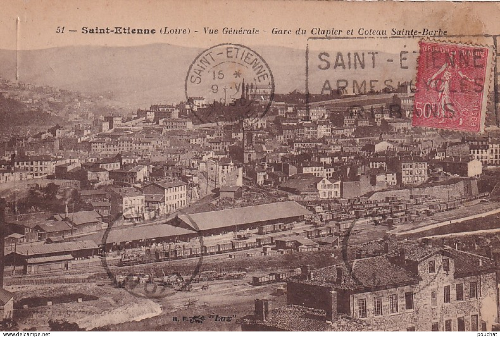 UR Nw38-(42) SAINT ETIENNE - VUE GENERALE - GARE DU CLAPIER ET COTEAU SAINTE BARBE - Saint Etienne