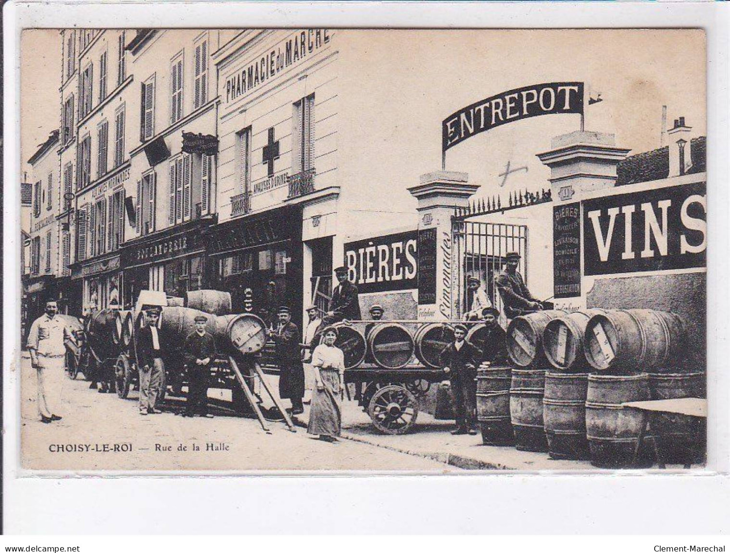 CHOISY-le-rOI: Rue De La Halle, Entrepôt Bières Et Vins, Attelage - Très Bon état - Choisy Le Roi