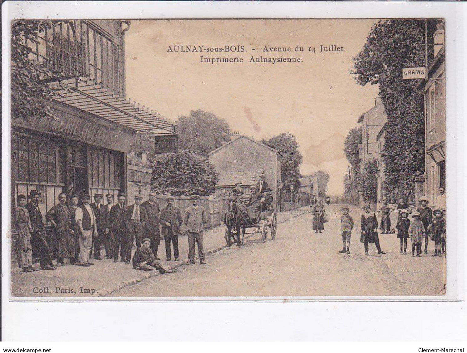 AULNAY-sous-BOIS: Avenue Du 14 Juillet, Imprimerie Aulnaysienne - état - Aulnay Sous Bois