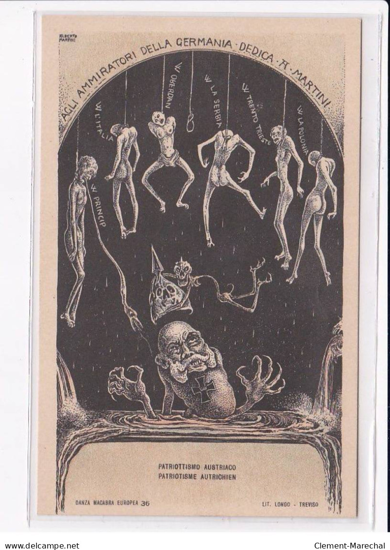 ILLUSTRATEUR Alberto MARTINI : la Danse Macabre (Danza Macabra) série de 12 cartes avec la pochette - très bon état