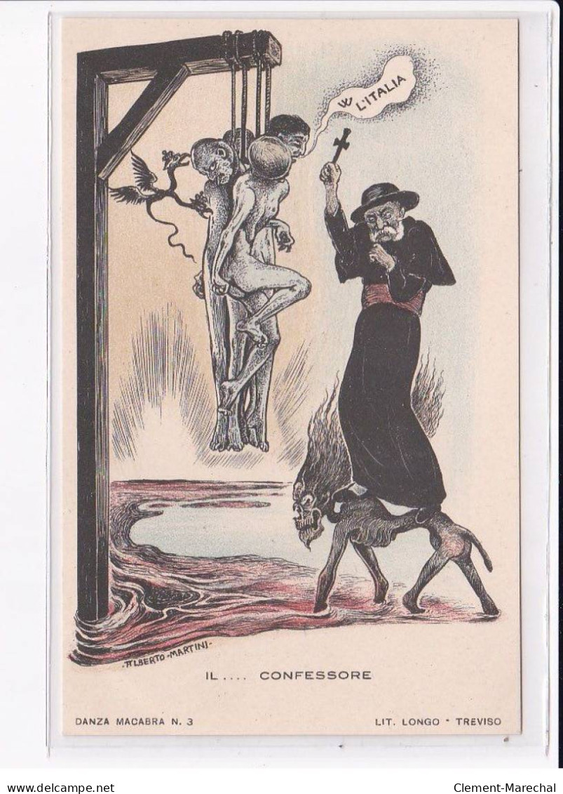 ILLUSTRATEUR Alberto MARTINI : La Danse Macabre (Danza Macabra) Série De 12 Cartes Caricature Militaire - Très Bon état - Other & Unclassified