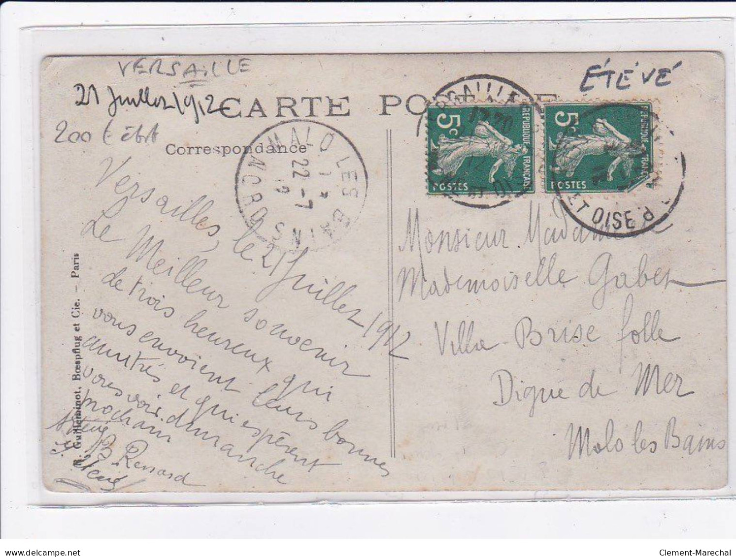 AVIATION :  Carte Photo - Autographe De L'aviateur ETEVE à Versailles - état - Zeppeline