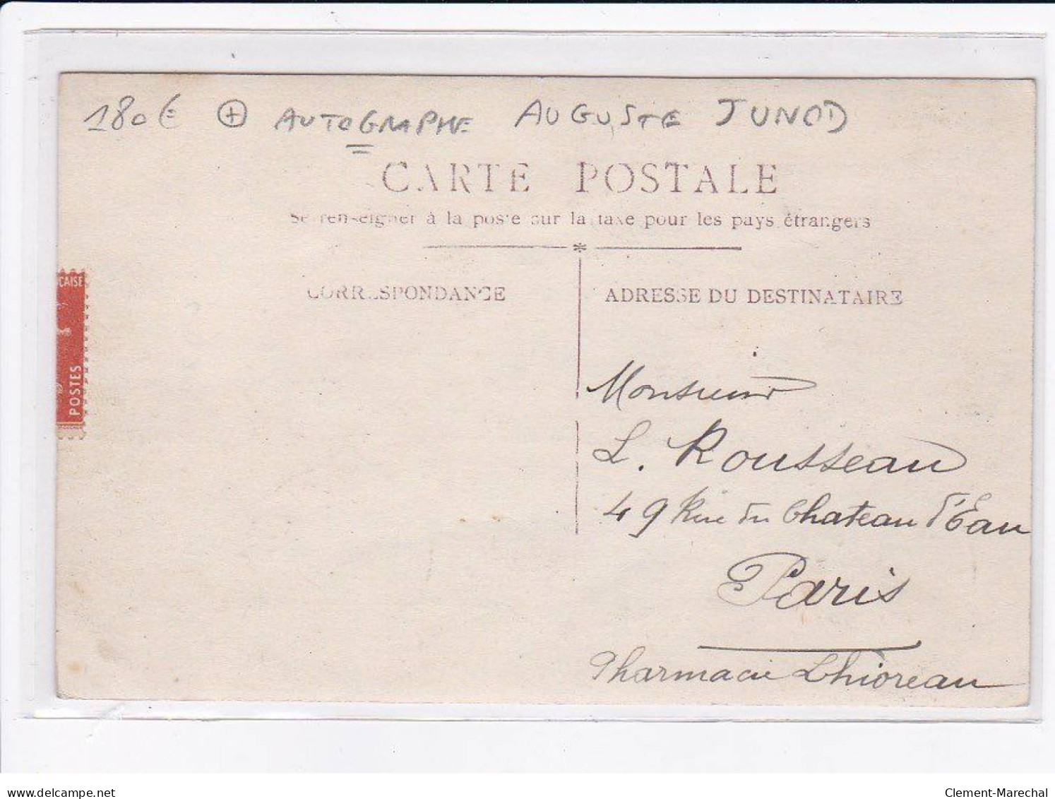 AVIATION : PONTARLIER AVIATION - Autographe D' Auguste JUNOD - Très Bon état - Dirigeables