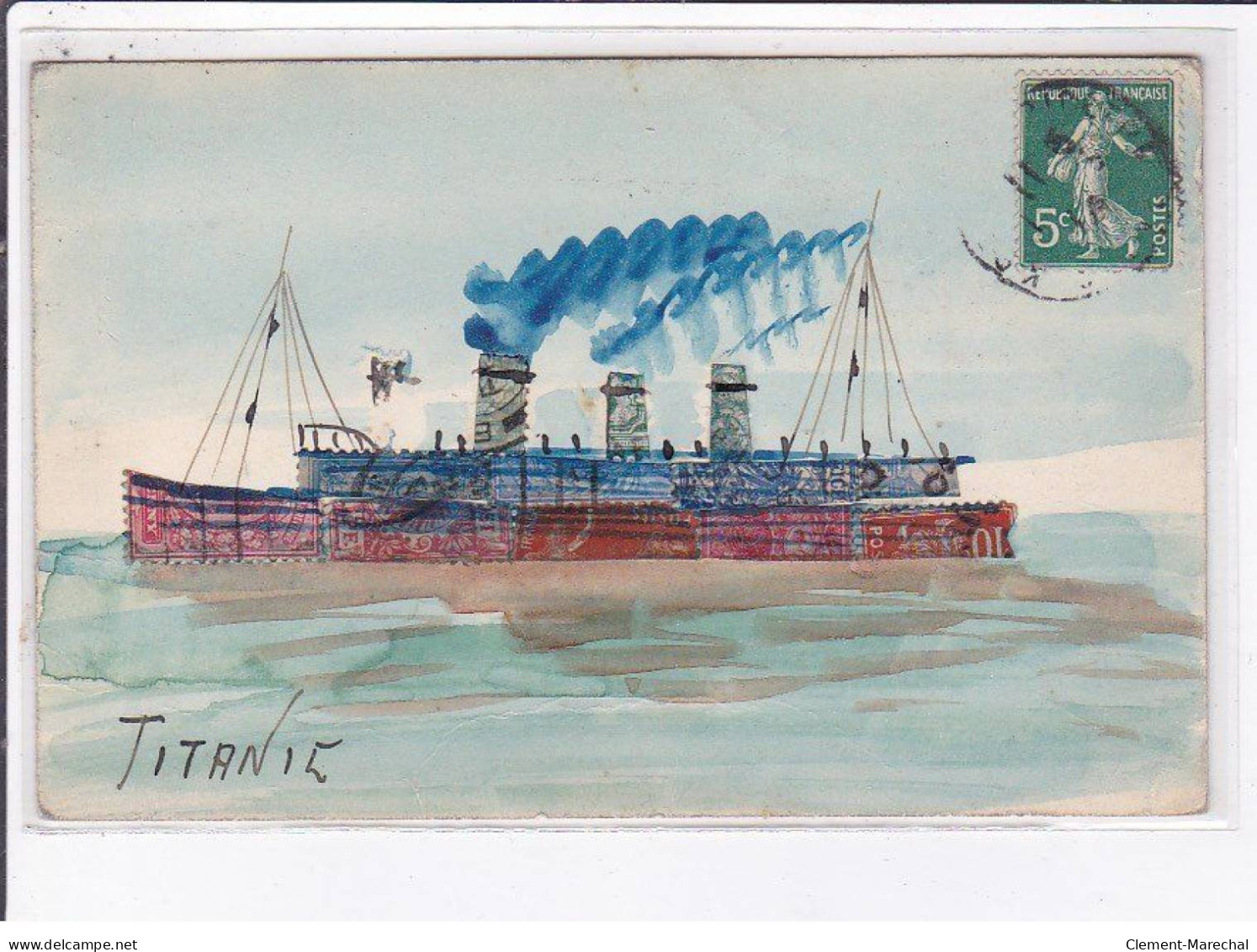BATEAUX : Le Titanic Fait Avec Des Timbres Poste - état - Piroscafi