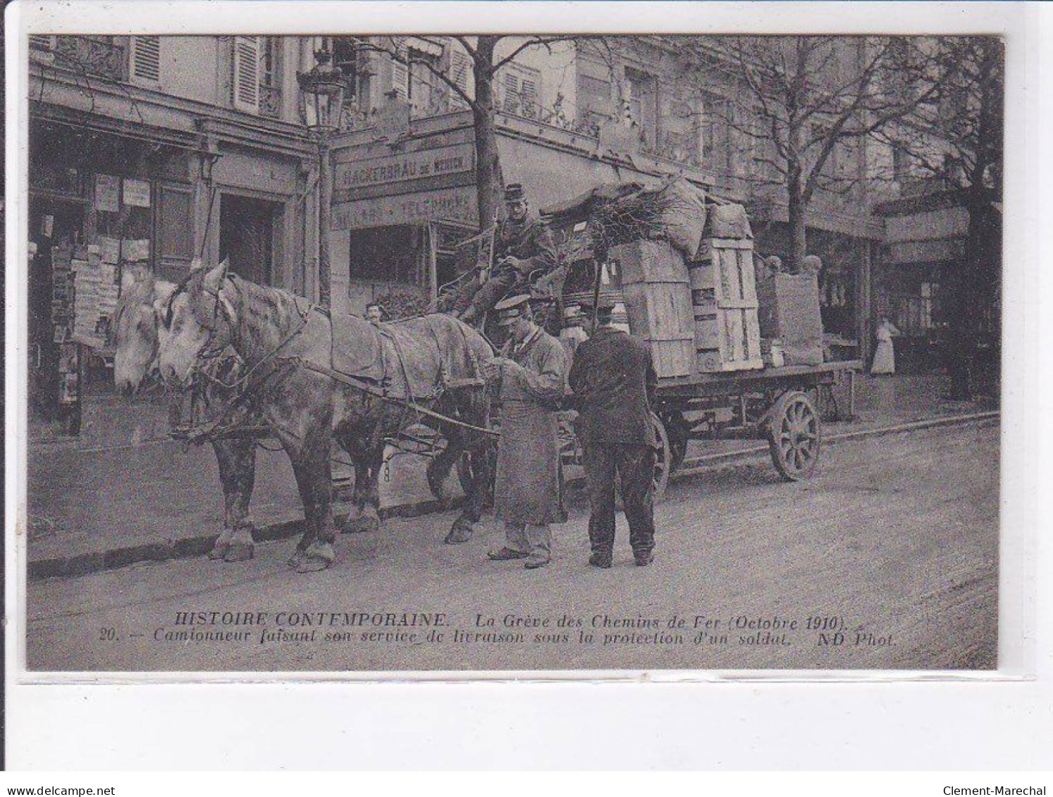 PARIS: La Grève Des Chemins De Fer 1910, Camionneur Faisant Son Service - Très Bon état - Sonstige Sehenswürdigkeiten