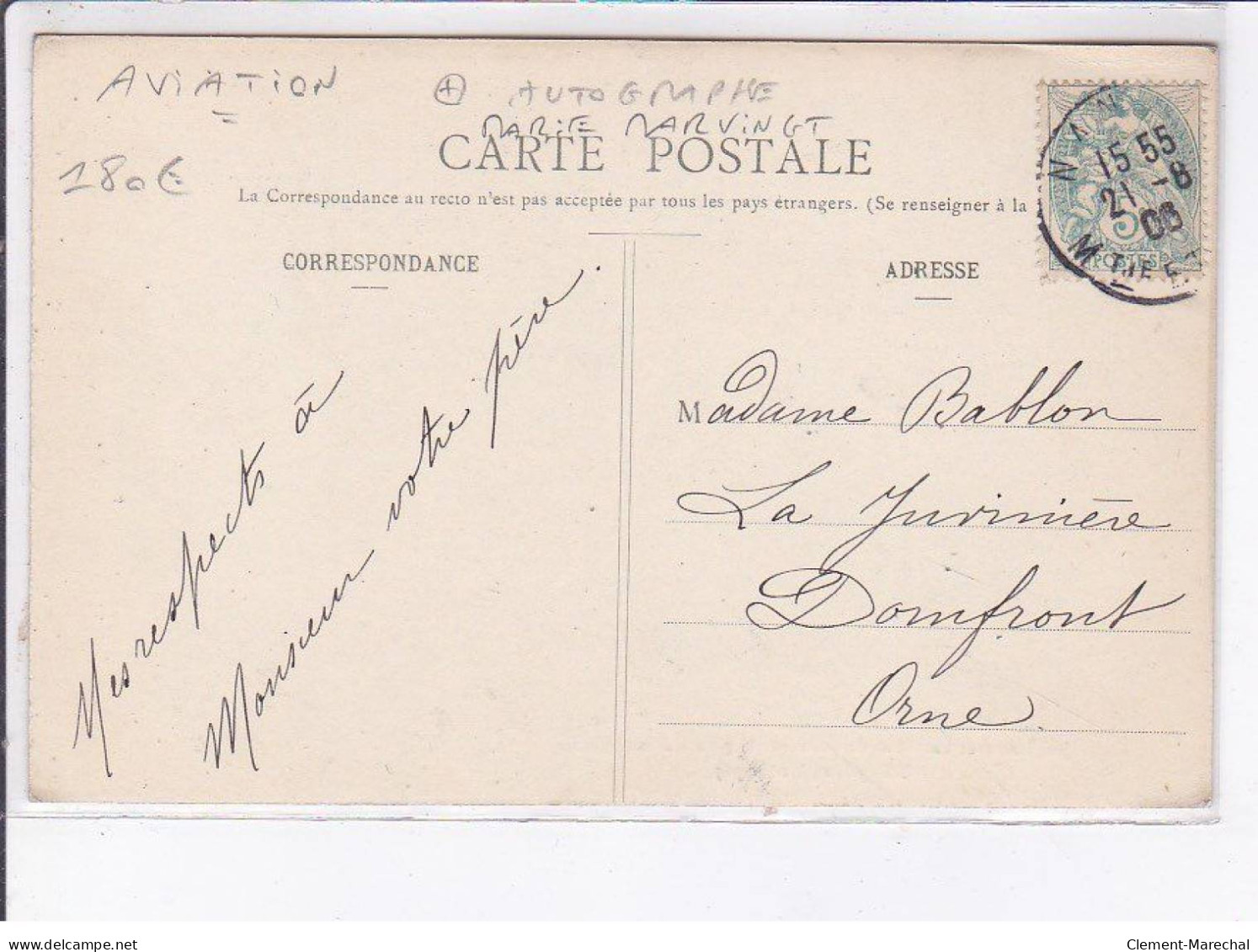 HAUTE-SAVOIE: Marie Marvingt, Alpiniste, équilibriste, Autographe, Aviation - Très Bon état - Other & Unclassified