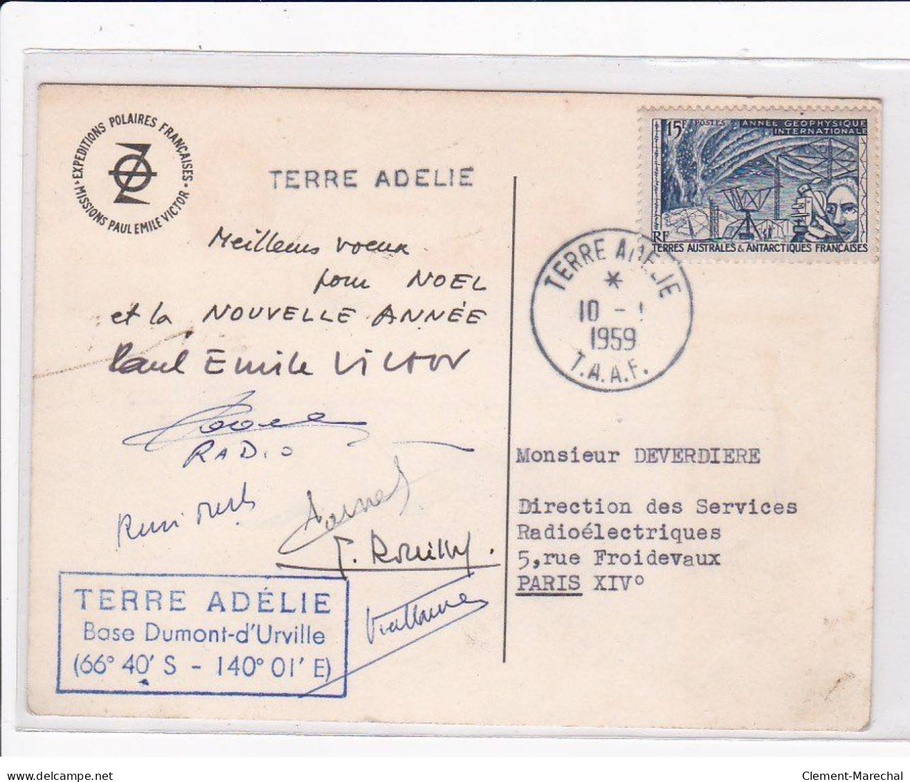 POLAIRE : lot de 11 cartes postales et 1 devant de lettre dont 6 avec l'autographe de Paul Emile Victor - bon état