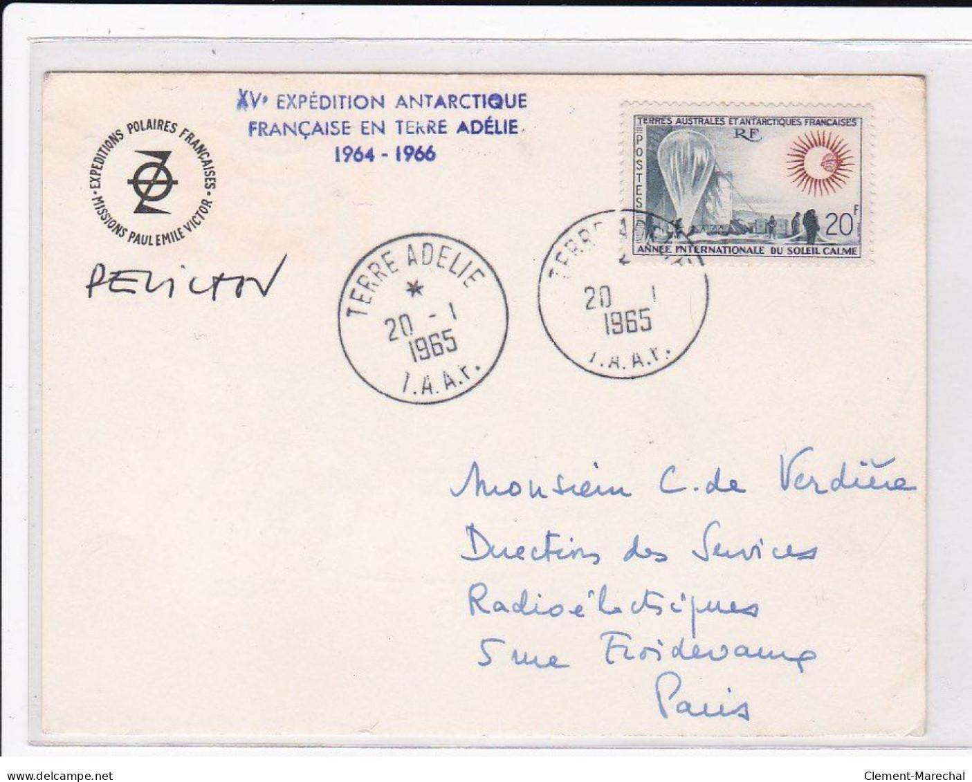 POLAIRE : lot de 11 cartes postales et 1 devant de lettre dont 6 avec l'autographe de Paul Emile Victor - bon état