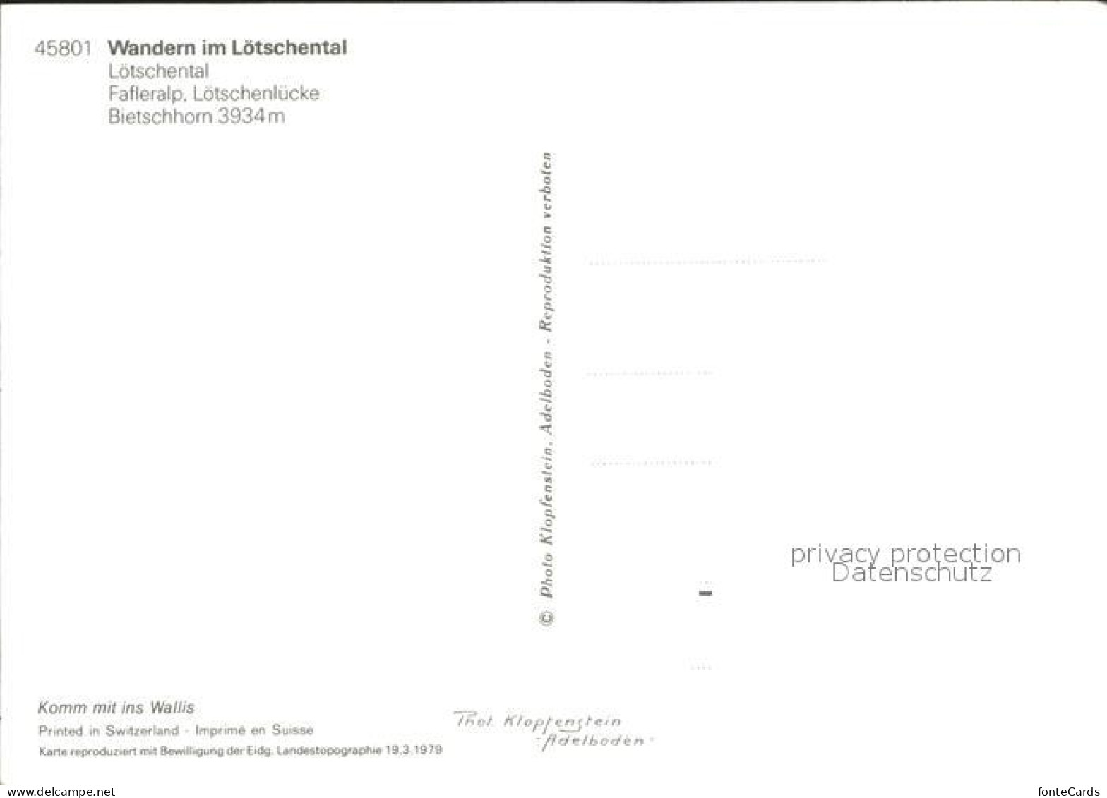 12312460 Loetschental Fafleralp Loetschenluecke Bietschhorn Kippel - Other & Unclassified