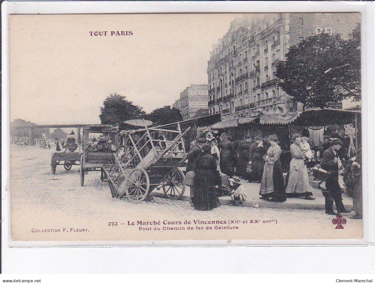 PARIS: 75012, Le Marché Cours De Vincenne, Pont Du Chemin De Fer De Ceinture - Très Bon état - Distrito: 12