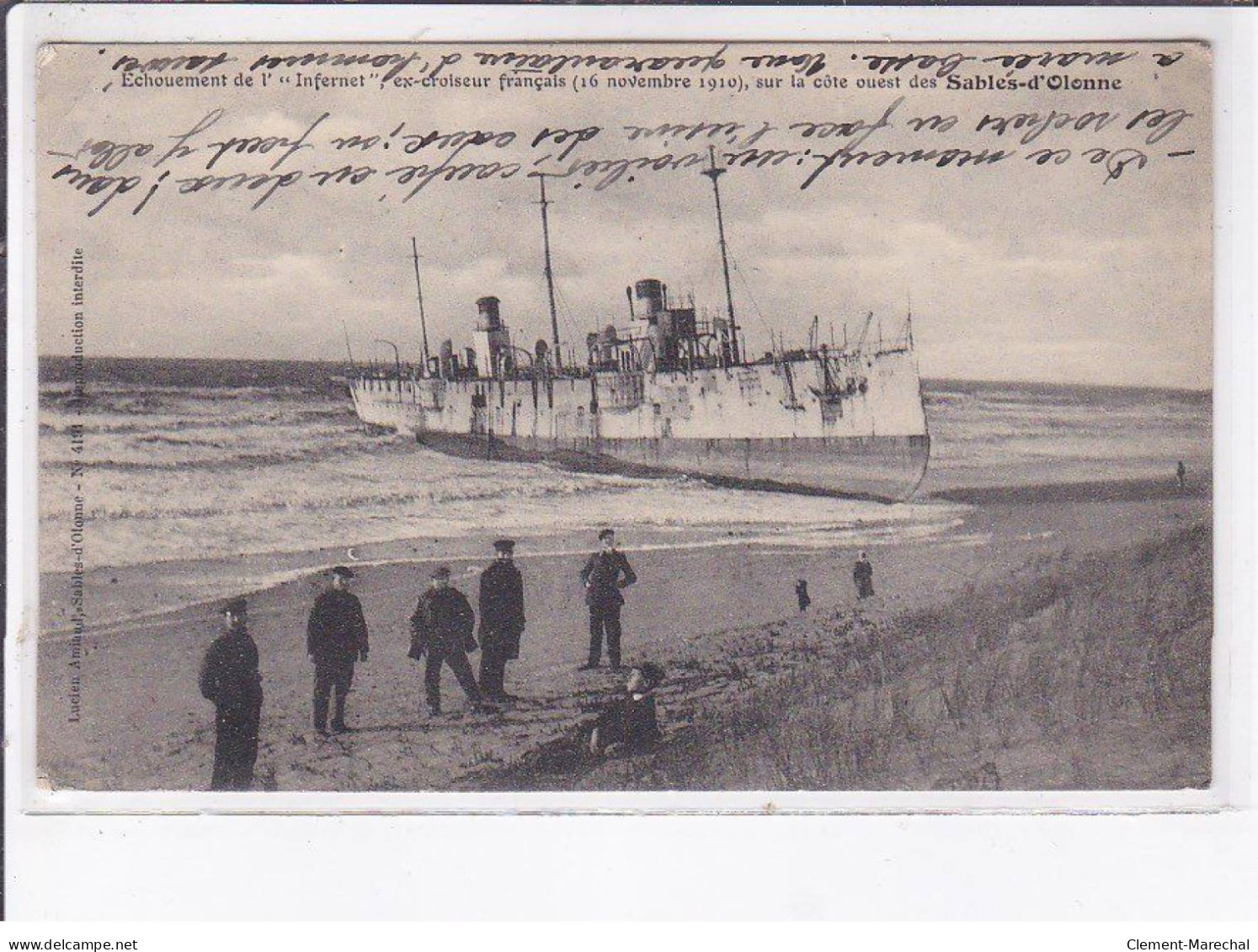 SABLES-D'OLONNE: échouement De L'infernet, Ex-croiseur Français 1910 - état - Sables D'Olonne