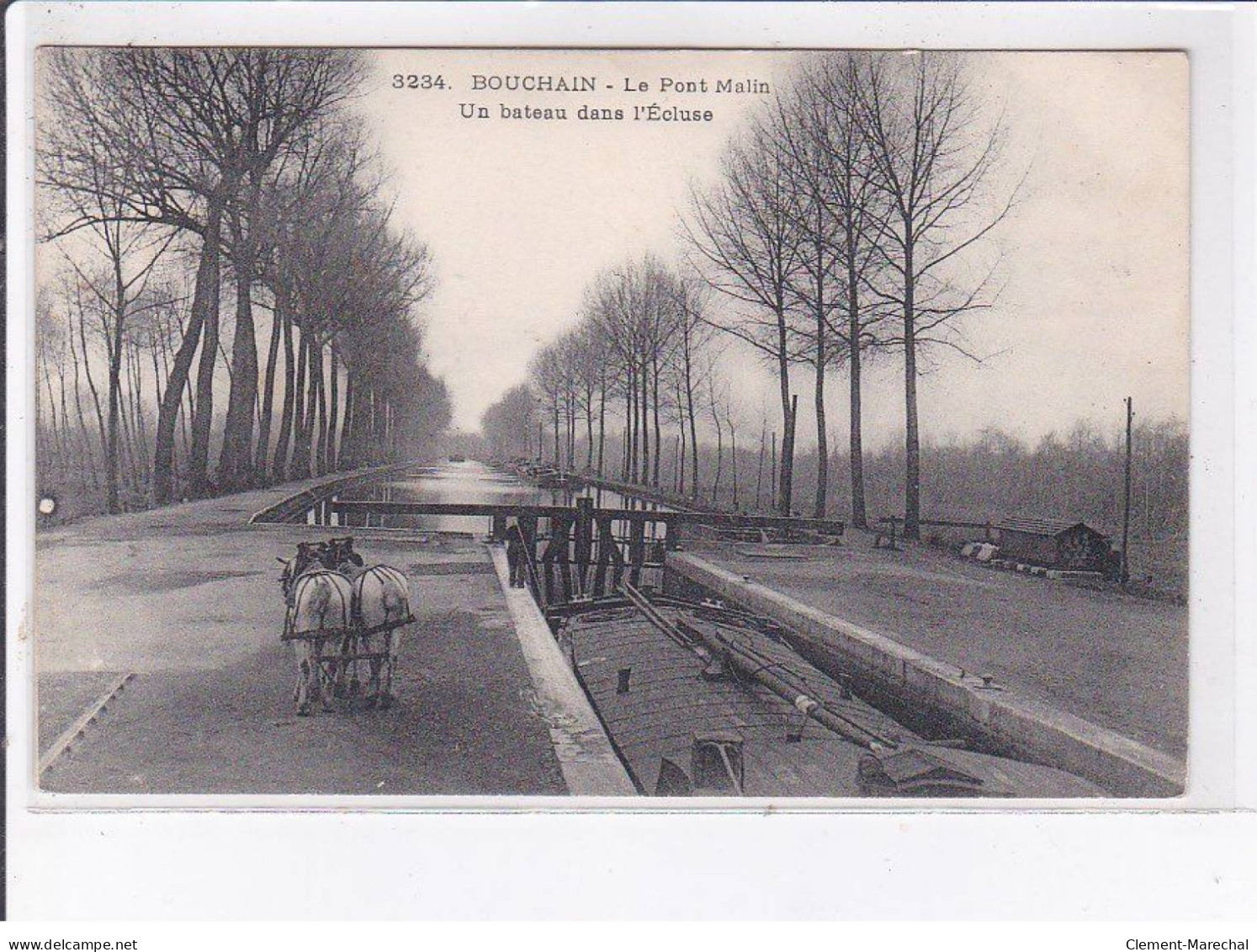 BOUCHAIN: Le Pont Malin, Un Bateau Dans L'écluse, Halage, Canal - Très Bon état - Bouchain