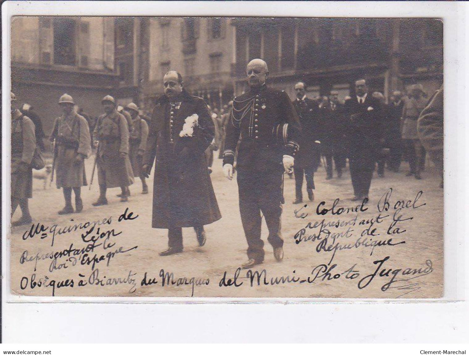 BIARRITZ: Autographe De Jugand,(photographe), Obseques Du Marquis Del Muni - Roi D'espagne Alphonse XIII - Très Bon état - Biarritz