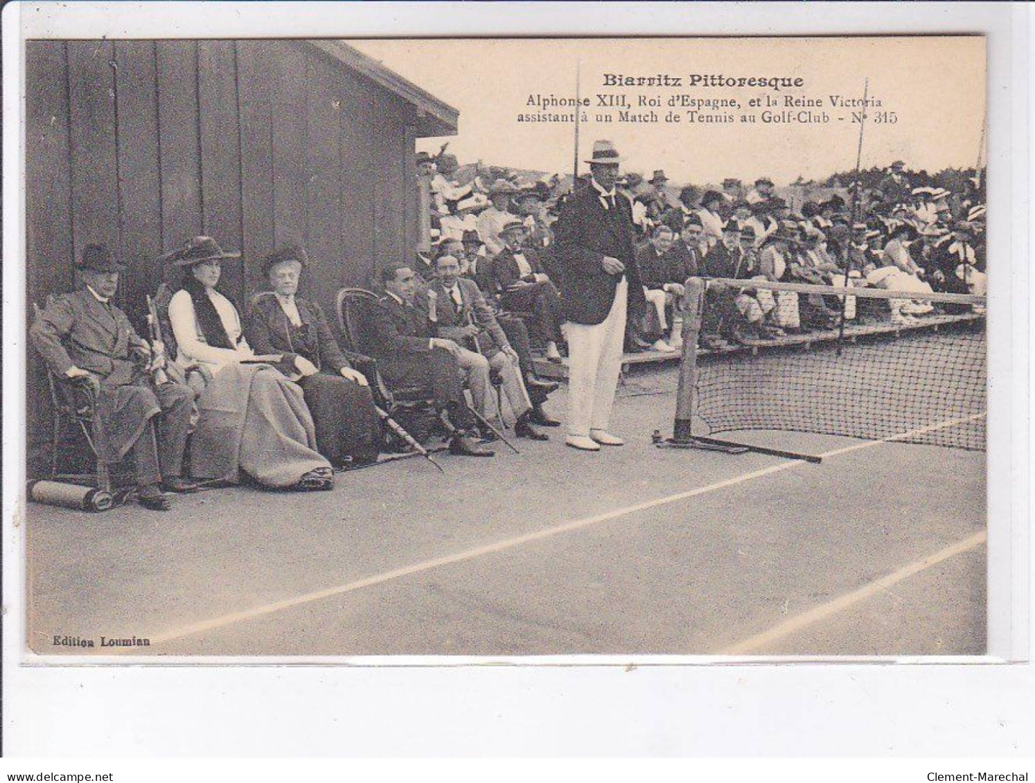 BIARRITZ: Alphonse XIII Roi D'espagne Et La Reine Victoria Assistant à Un Match De Tennis Au Golf-club - Très Bon état - Biarritz