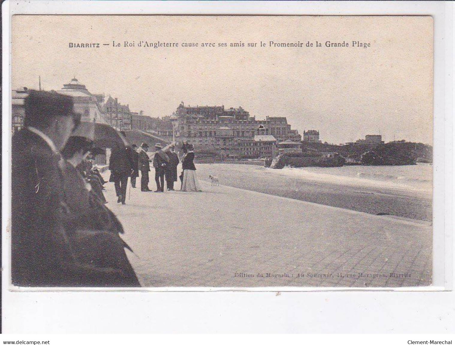 BIARRITZ: Edouard VII Roi D'angleterre Cause Avec Ses Amis Sur Le Promenoir De La Grande Plage - Très Bon état - Biarritz