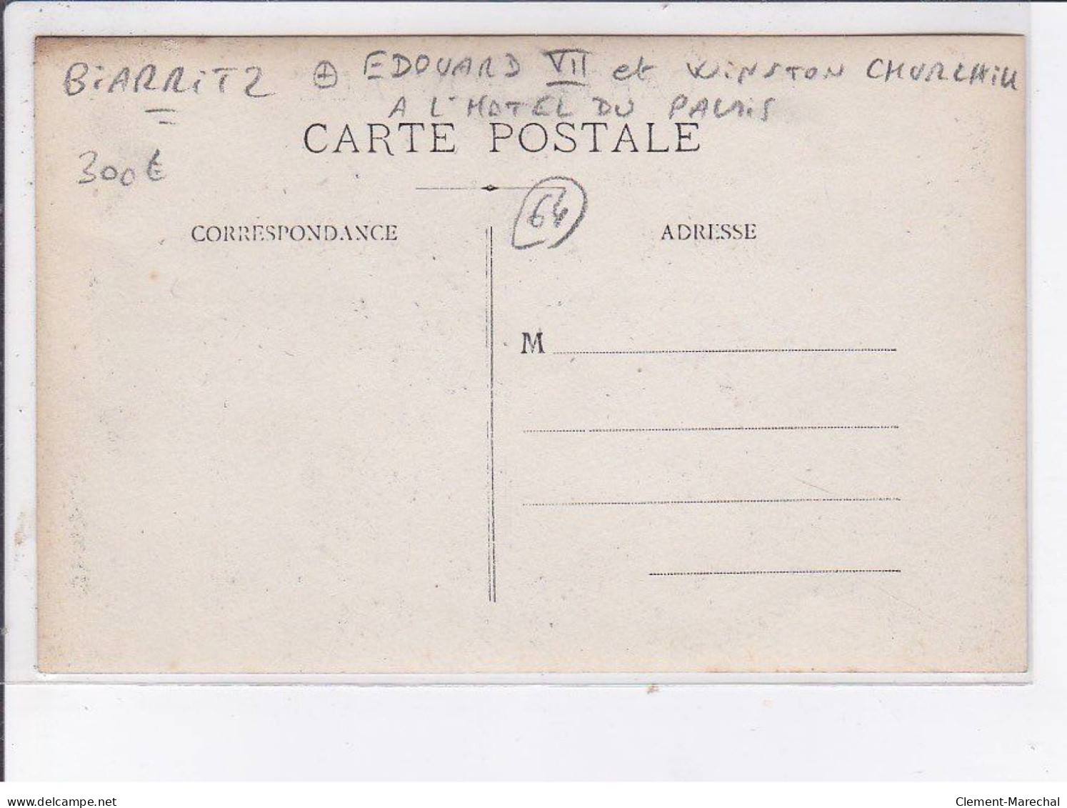 BIARRITZ: Roi D'angleterre Edouard VII Et Winston Churchill à L'hôtel Du Palais - Très Bon état - Biarritz