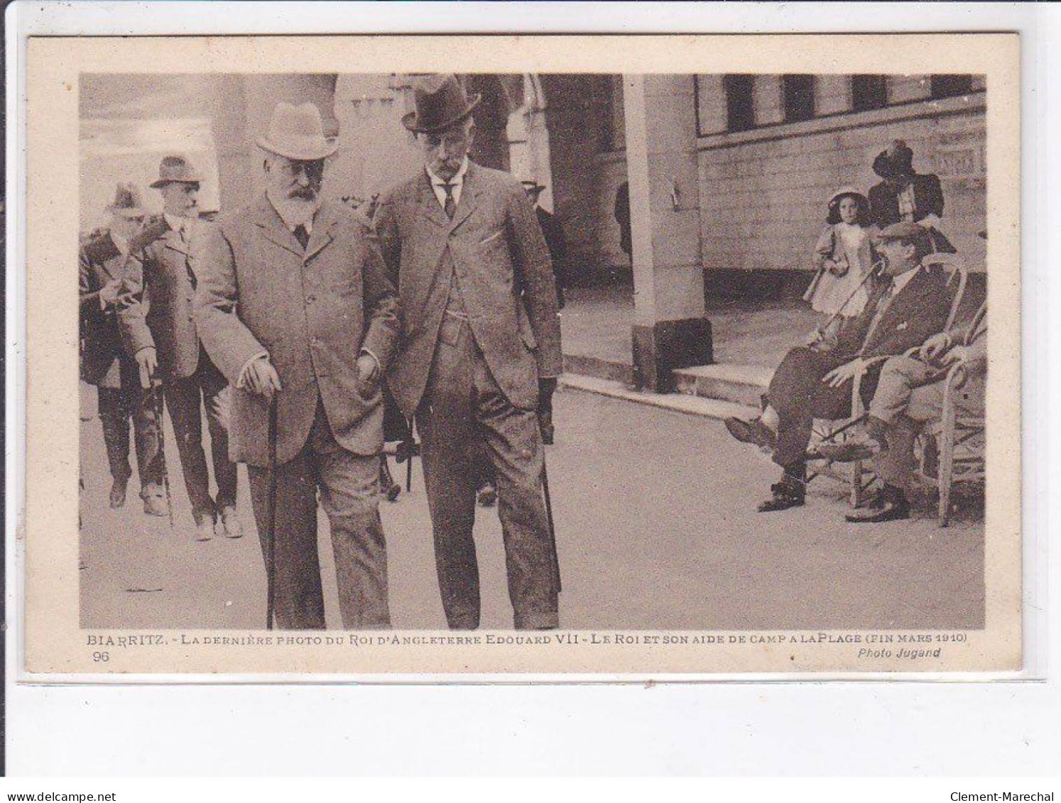 BIARRITZ: La Dernière Photo D'Edouard VII Le Roi D'angleterre Et Son Aide De Camp  - Très Bon état - Biarritz