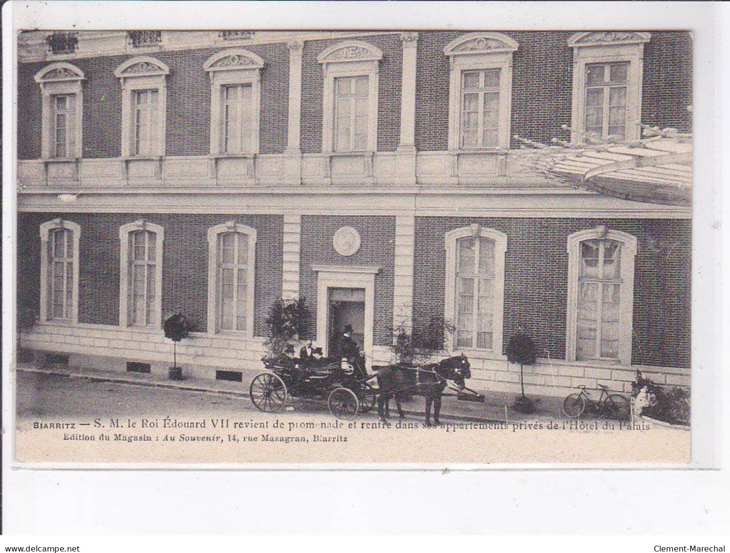 BIARRITZ: Edouard VII Le Roi D'angleterre Revient De Promenade Et Rentre à L'hôtel Du Palais - Très Bon état - Biarritz