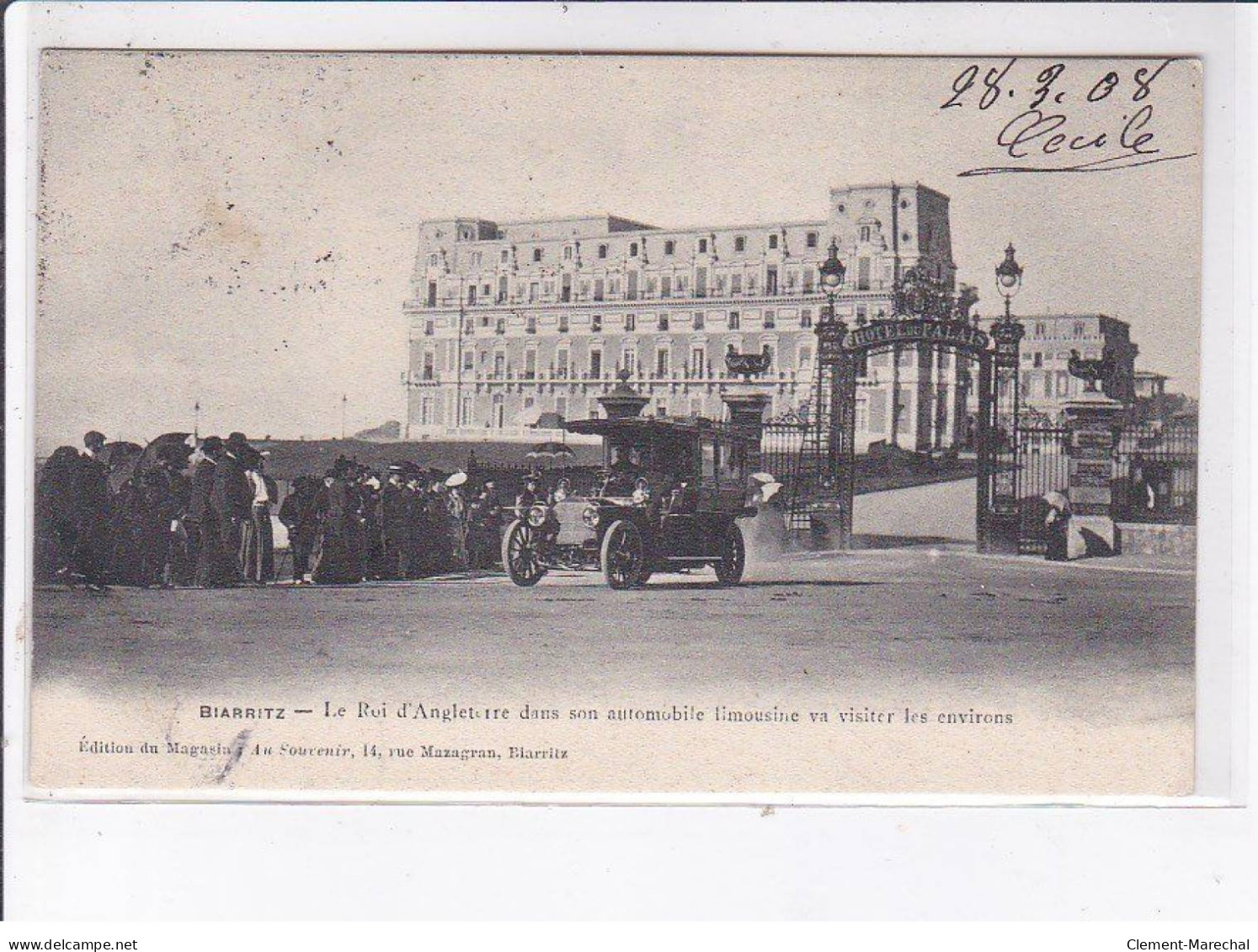 BIARRITZ: Le Roi D'angleterre Edouard VII Dans Son Automobile Limousine Va Visiter Les Environs - Très Bon état - Biarritz