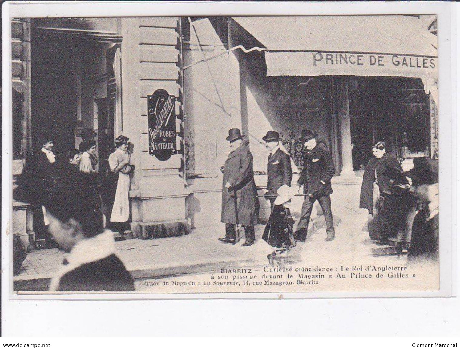 BIARRITZ: Edouard VII Le Roi D'angleterre, Devant Le Magasin "au Prince De Galles" - Très Bon état - Biarritz