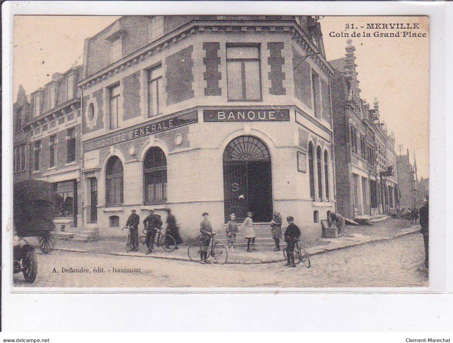 MERVILLE: Coin De La Grand'place, Banque, Société Générale - Très Bon état - Merville