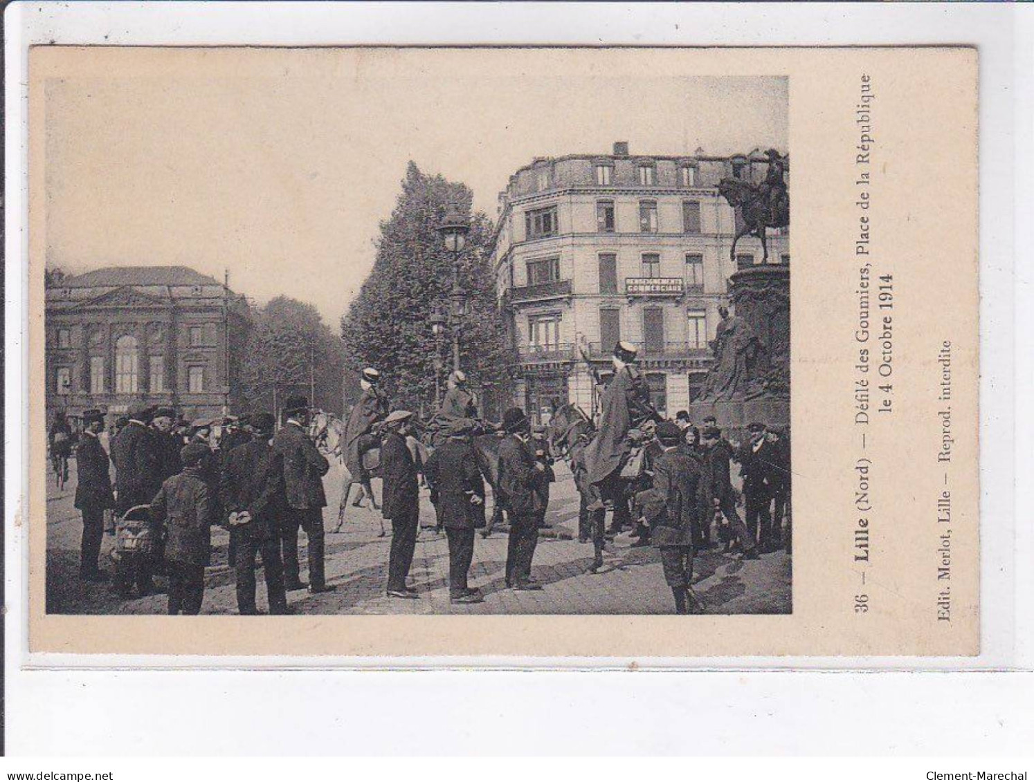 LILLE: Défilé Des Goumiers, Place De La République Le 4 Octobre 1914 - Très Bon état - Lille