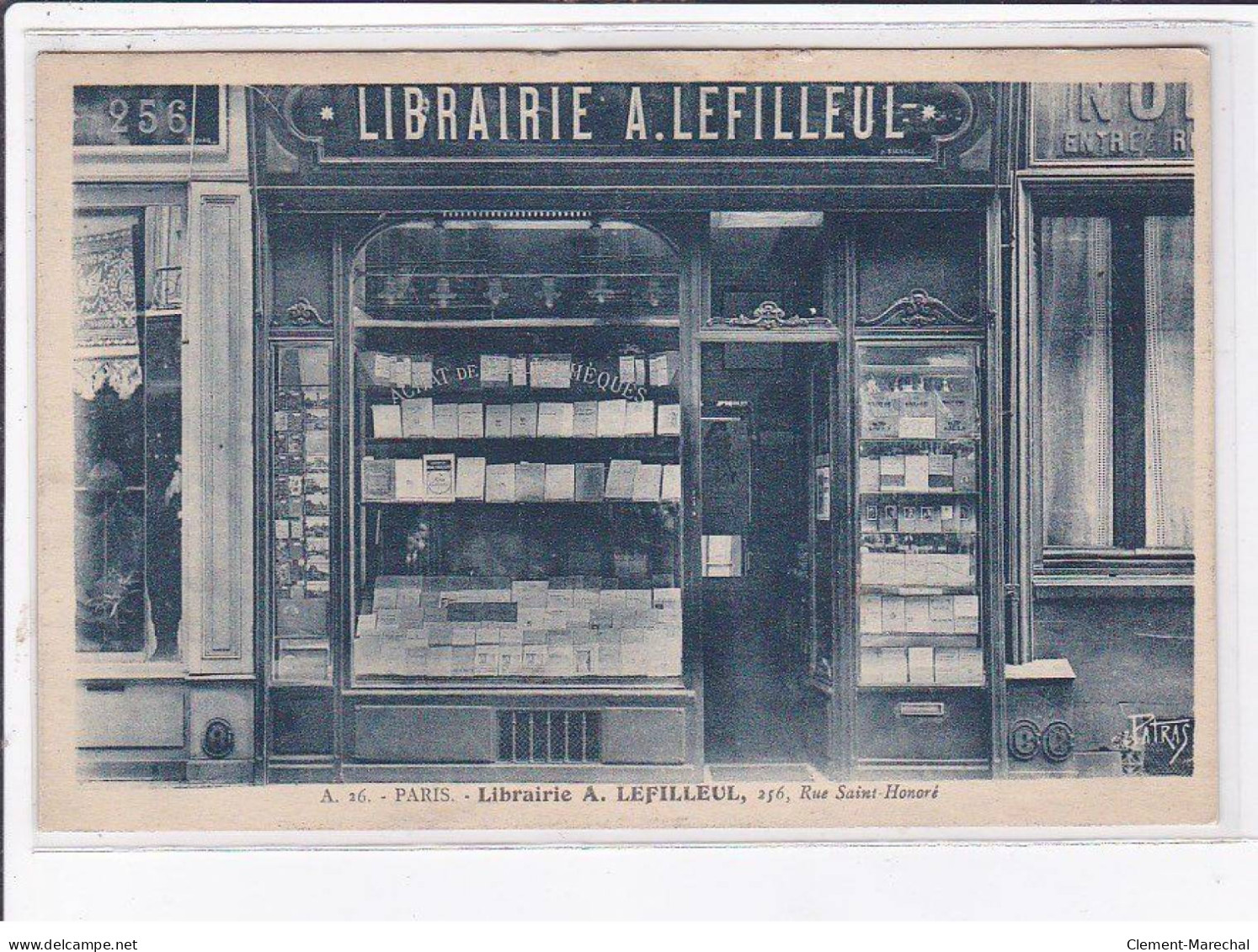 PARIS: 75008, Librairie A. Lefilleul, 256 Rue Saint-honoré - Très Bon état - Arrondissement: 08