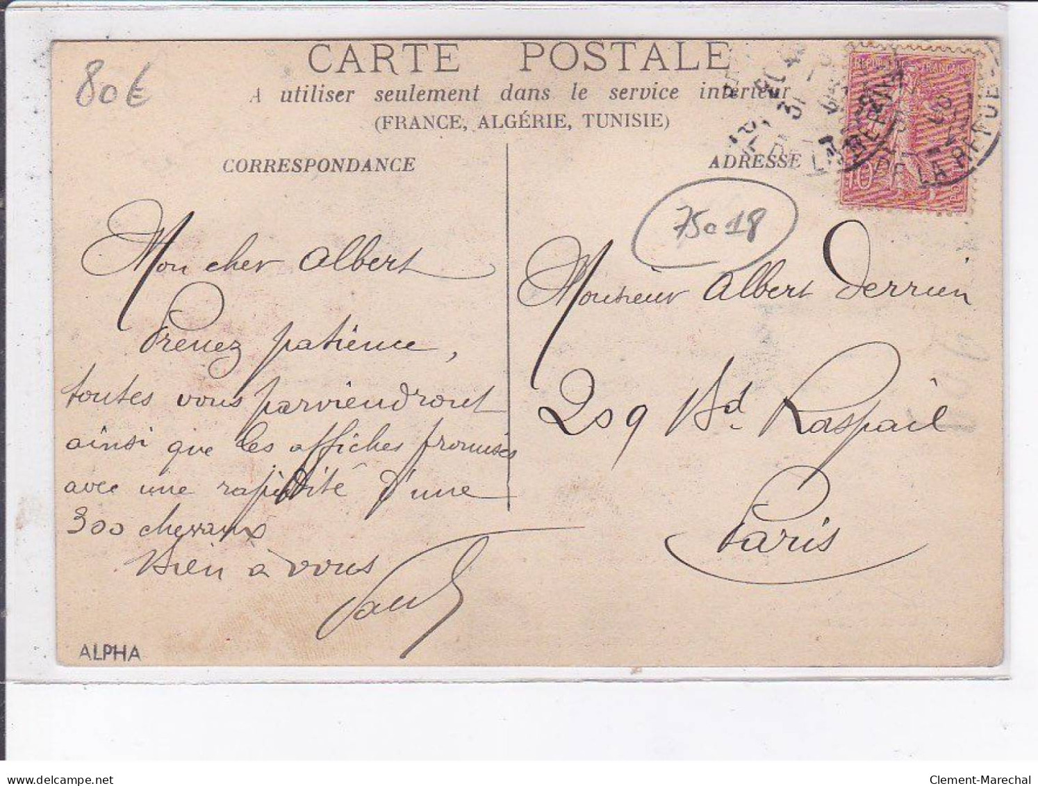 PARIS: 75018, Election Législative 1906, Goutte D'or-chapelle, Fénélon Hégo - Très Bon état - Arrondissement: 18