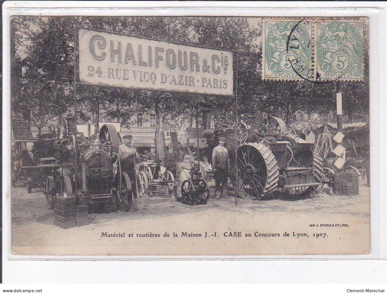 LYON: Matériel Routières De Maison J.I. Case Concours De Lyon 1907, Chalifour CIE, Agriculture Tracteur - Très Bon état - Otros & Sin Clasificación