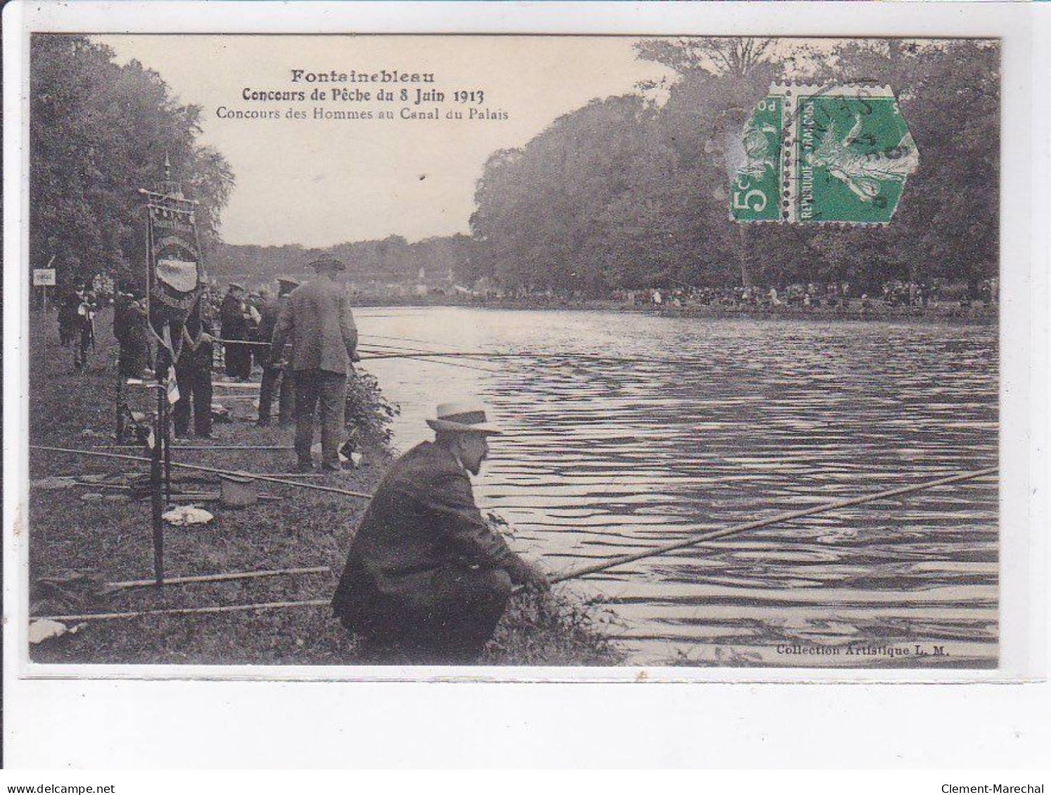 FONTAINEBLEAU: Concours De Pêche Du 8 Juin 1913, Concours Des Hommes Au Canal Du Palais - état - Fontainebleau