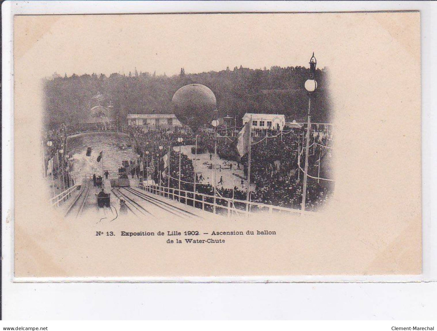 LILLE: Exposition De Lille 1902, Ascension Du Ballon De La Water-chute - état - Lille