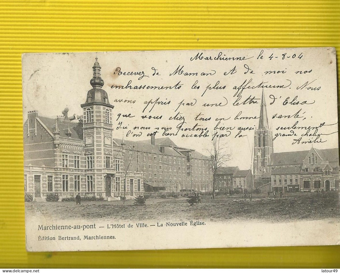 Marchienne Au Pont  L Hotel De Ville  La Nouvelle Eglise 1904 - Sonstige & Ohne Zuordnung