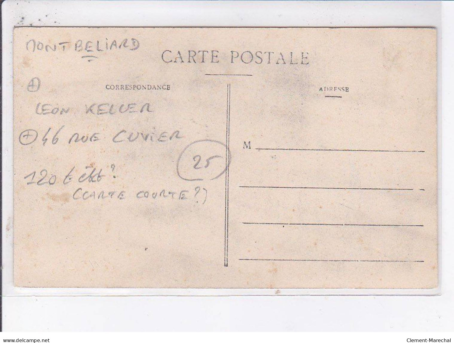 MONTBELIARD: Leon Keller, 46 Rue Cuvier, Boulangerie - état (carte Courte?) - Montbéliard