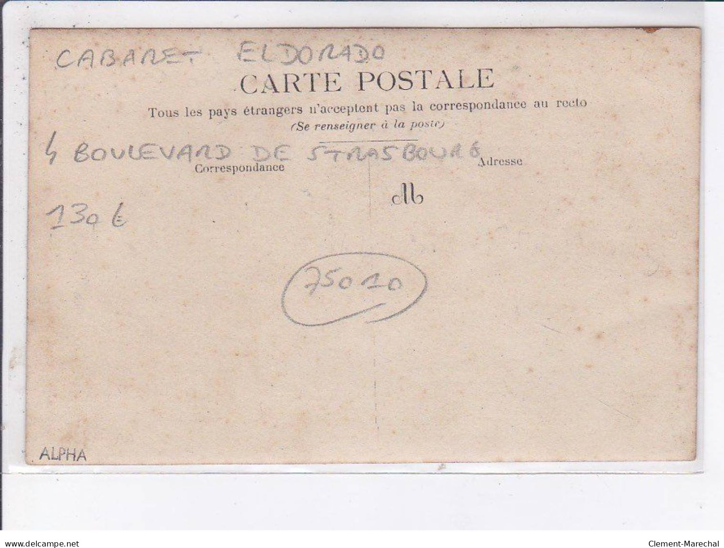 PARIS: 75010, Cabaret Eldorado, 4 Boulevard De Strasbourg - Très Bon état - Distrito: 10