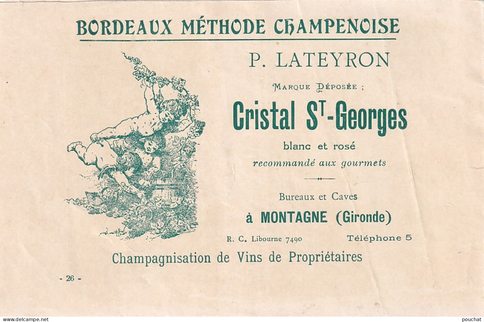 UR Nw43-(33) CHAMPAGNISATION DE VINS P. LATEYRON , MONTAGNE - CHAUFFAGE , SANITAIRES  D. CARMEILLE , LIBOURNE -  - Werbung
