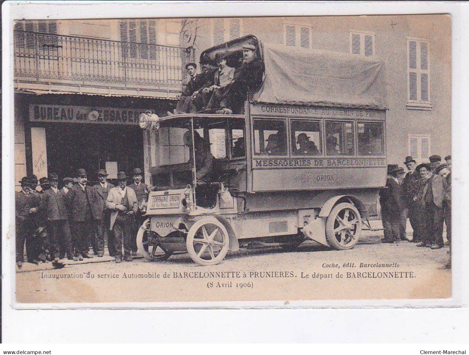 BARCELONNETTE: Inauguration Du Service Automobile 1906, Messagerie De Barcelonnette - Très Bon état - Barcelonnette