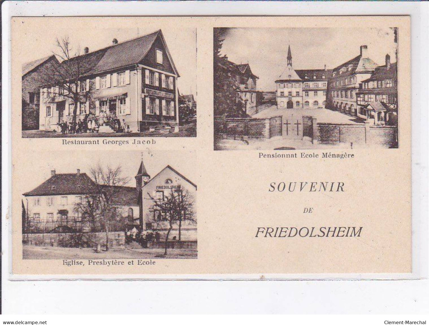 FRIEDOLSHEIM: Restaurant, église, Pensionnat - Très Bon état - Sonstige & Ohne Zuordnung