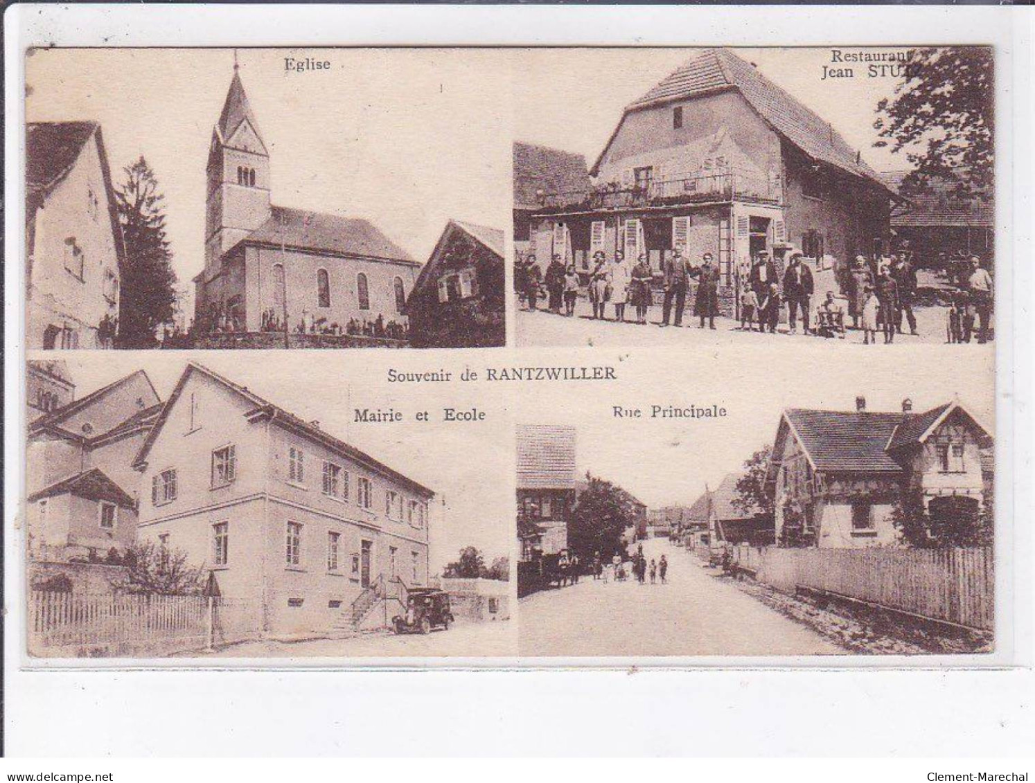 RANTZWILLER: Souvenir, Mairie Et école, église, Rue Principale, Restaurant - Très Bon état - Other & Unclassified