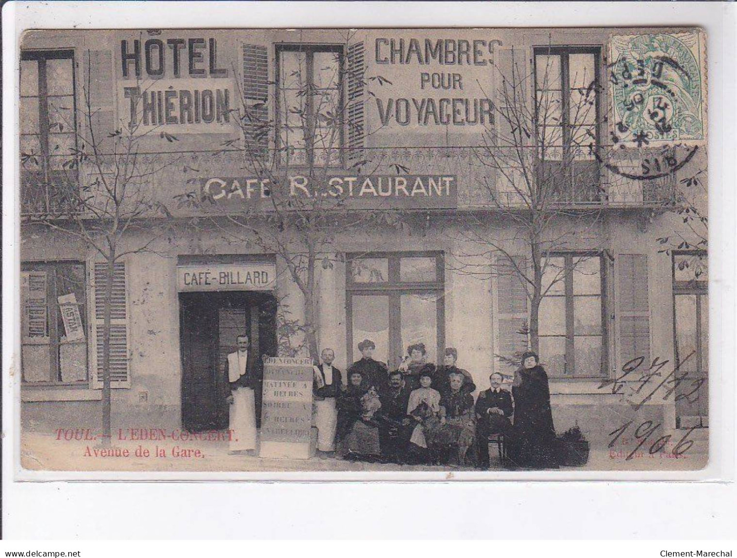 TOUL: Hôtel Thiérion, Chambres Pour Voyageurs, Café Restaurant, Billard - état - Toul