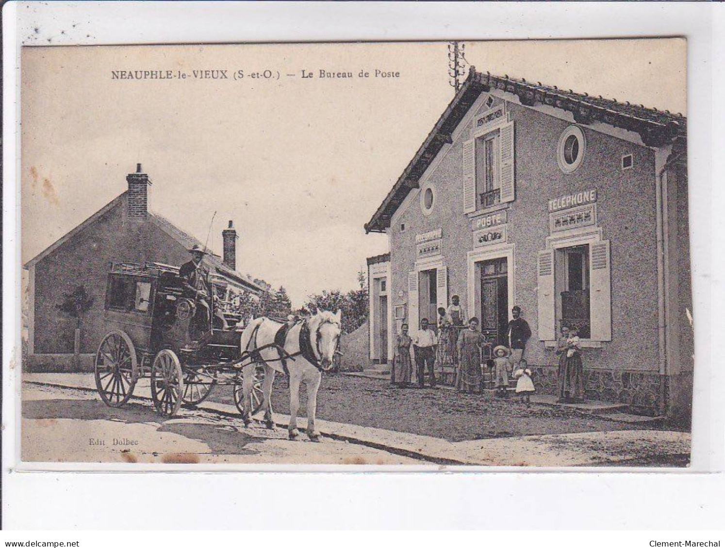 NEAUPHLE-le-VIEUX: Le Bureau De Poste, Attelage - Très Bon état - Neauphle Le Chateau