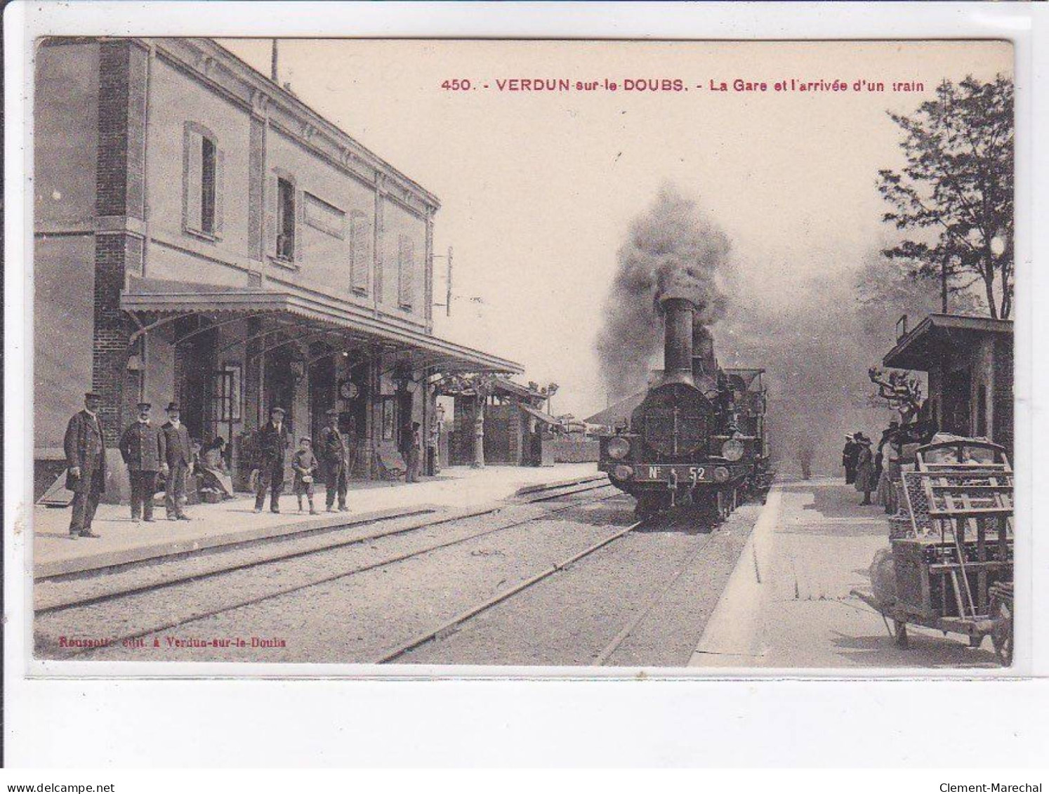 VERDUN-sur-le-DOUBS: La Gare Et L'arrivée D'un Train - Très Bon état - Sonstige & Ohne Zuordnung