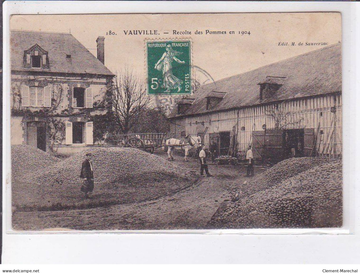 VAUVILLE: Récolte Des Pommes En 1904 - Très Bon état - Other & Unclassified