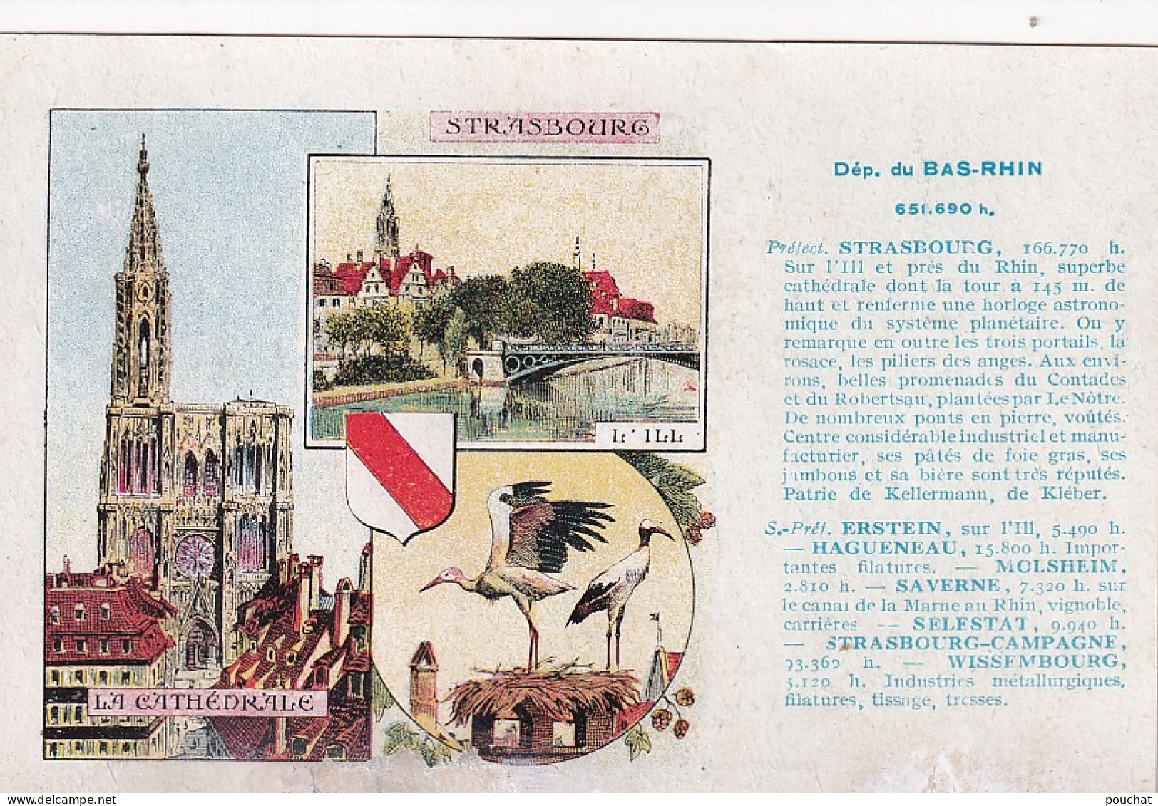 UR Nw44-(67) DEPARTEMENT BAS RHIN - STRASBOURG , L'ILL ET LA CATHEDRALE - ILLUSTRATEUR - CARTE PUB. PASTILLES VALDA  - Publicidad