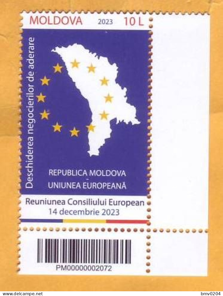 2023  Moldova  The Opening Of Accession Negotiations REPUBLIC OF MOLDOVA - EUROPEAN UNION 1v Mint - Europese Gedachte