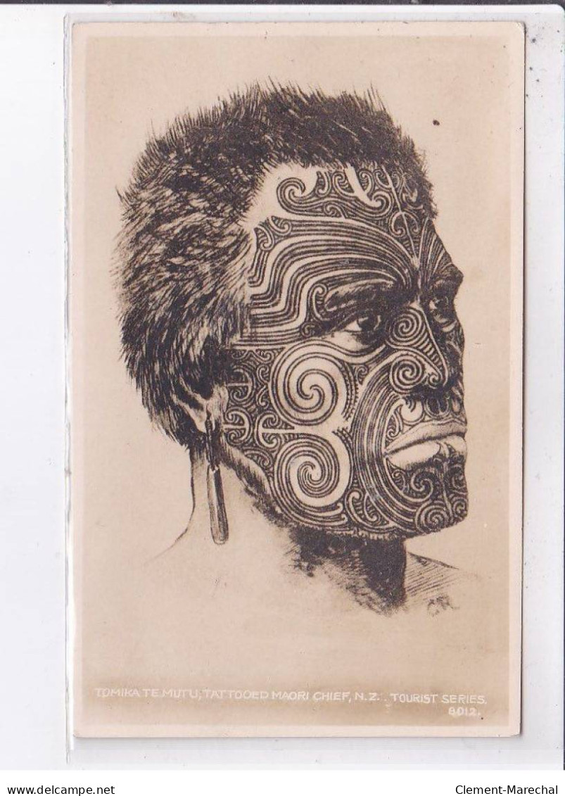 NOUVELLE ZELANDE : Tomika Tem Mutu - Tattooed Maori Chief (tatouage - Chef) - Très Bon état - Nueva Zelanda