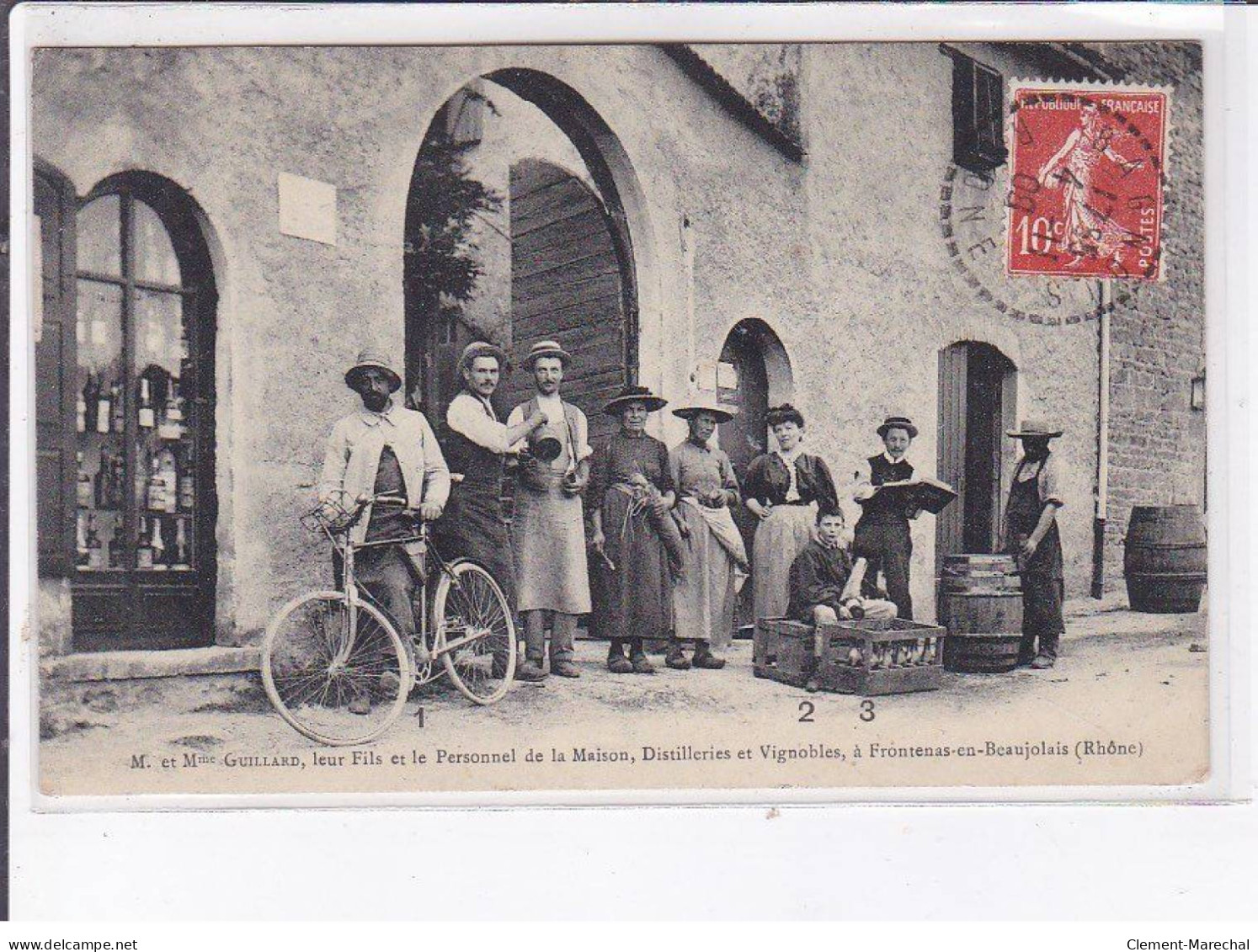 FONTENANY-en-BEAUJOLAIS: Guillard, Leur Fils Et Le Personnel De La Maison, Distilleries Et Vignobles - Très Bon état - Other & Unclassified