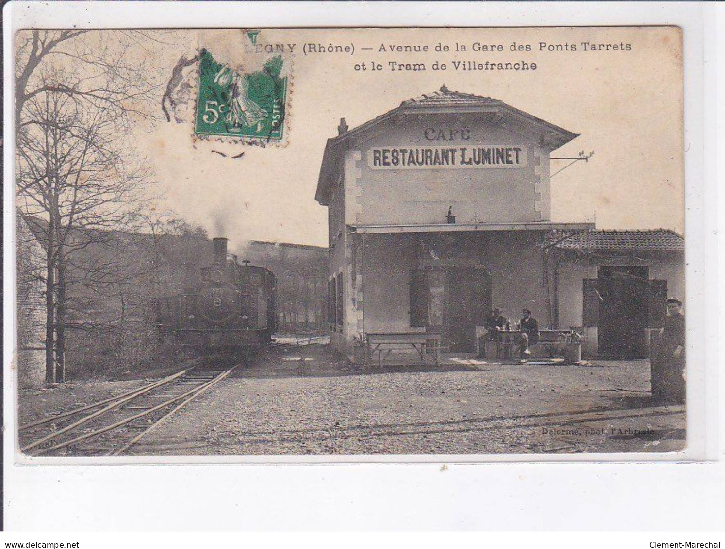 LEGNY: Avenue De La Gare Des Ponts Tarrets Et Le Tram De Villefranche - état - Other & Unclassified